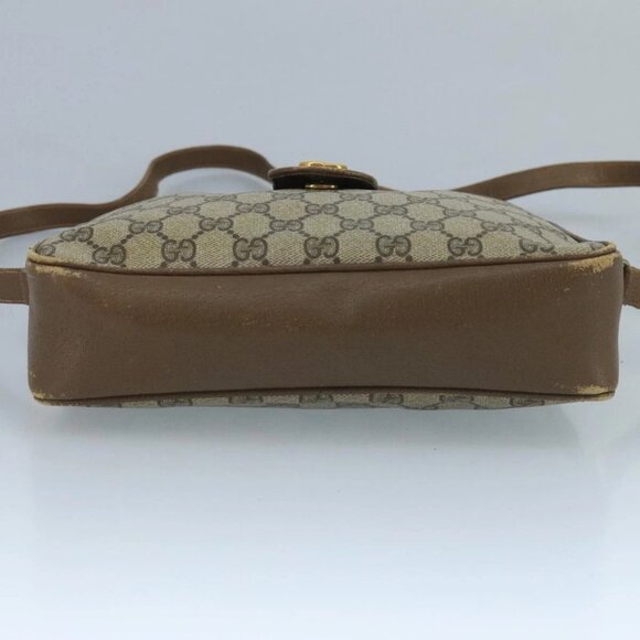 GUCCI GG Supreme Web Sherry Line Shoulder Bag PVC Beige Red Green Auth 111654 - Picture 7 of 16